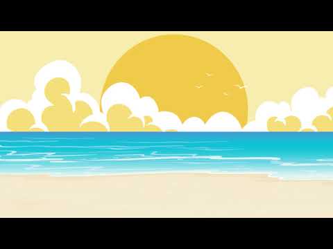Cartoon Beach Scenery