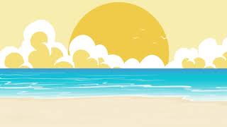 Full HD Animated cartoon Empty Beach  background video | Loop Animation l Free to Use
