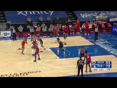troy brown jr. defends four sixers on one possession