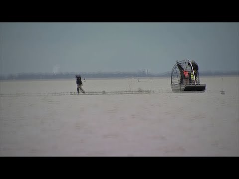 Crews are using air boats to scour the shallow waters of a southeast Texas bay for clues about what led to the sudden crash of a Boeing 767 cargo plane, and for the body of one of the three people aboard. (Feb. 26)