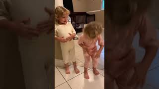 Twins trying on the softest PJs for the first time (AwareChild.com with code TWINS additional 10%)