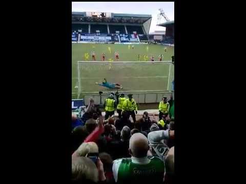 Hibs V Kilmarnock Leigh Griffiths Penalty and hibs fans reaction