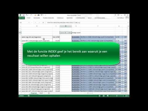 Excel - Zoeken met INDEX en VERGELIJKEN – De praktijk - ExcelXL.nl trainingen en workshops