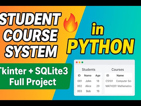 🎓 Student Course Management System in Python | Tkinter + SQLite3 Full Project with GUI & Chart