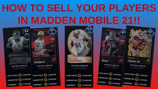 HOW TO SELL YOUR PLAYERS IN MADDEN MOBILE 21!