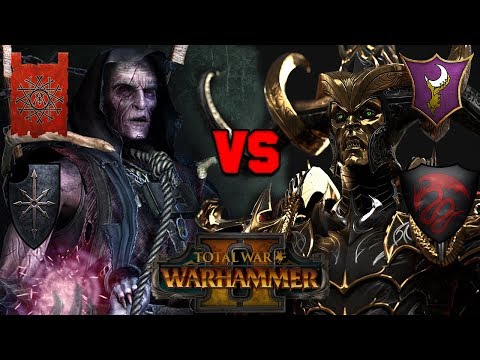 Multiplayer Battle: Dark Elves & Vammpires v. Skaven & Chaos - GHORST TOWN | Total War: Warhammer 2