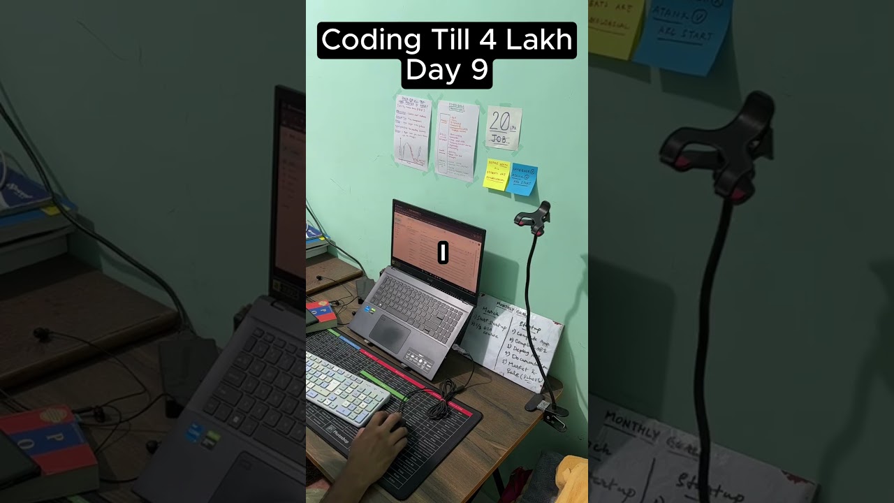 Day 9 Coding Till I get 4 lakh #Dsa #coding #flutter #computer  #tech #startup #internship #python