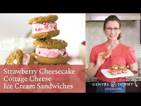 EASY Strawberry Cheesecake Cottage Cheese Ice Cream Sandwiches