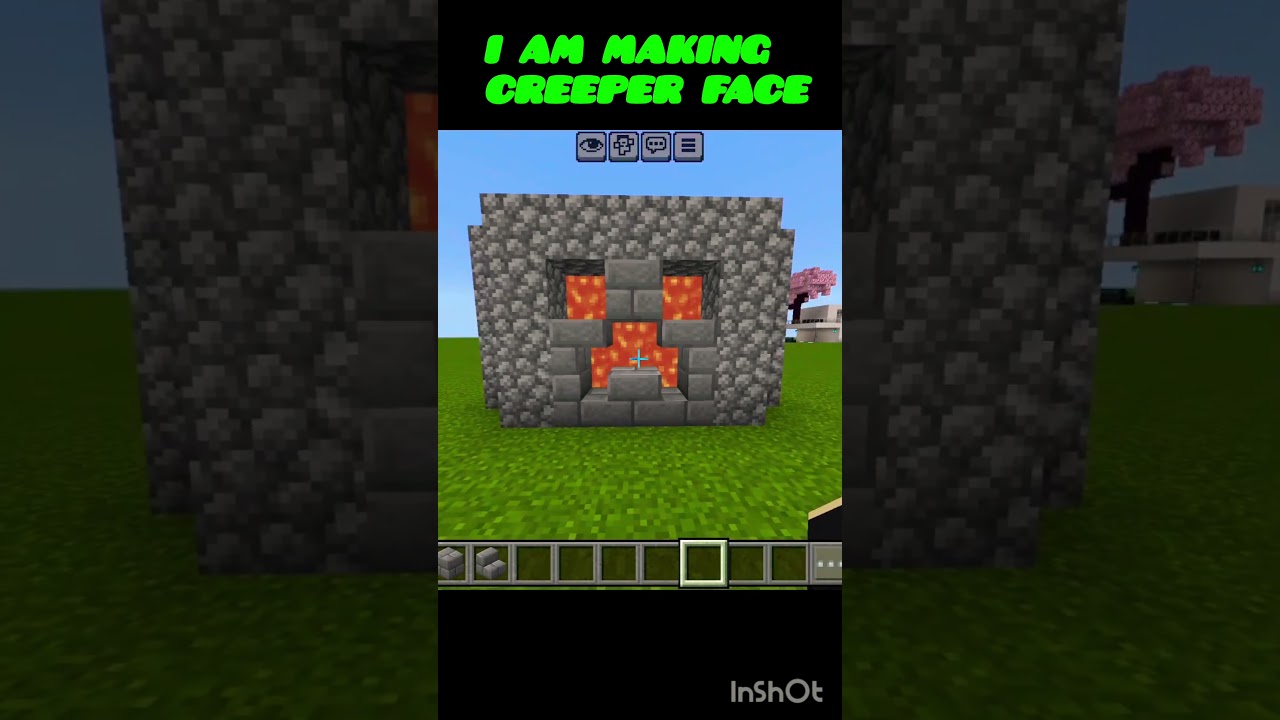 Minecraft Trying Creeper Face 💀 #minecraft