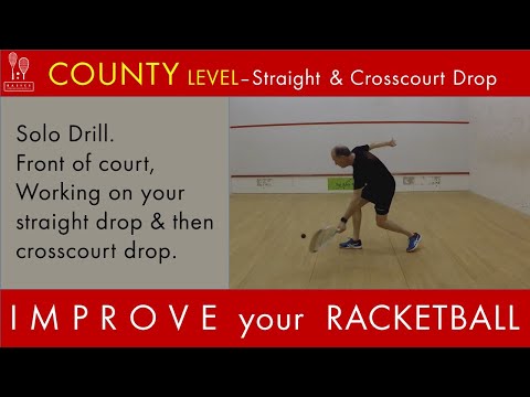 #Squash57 (Racketball) Advanced straight & crosscourt drop solo drill