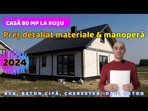 CASǍ 80 mp PREȚ la ROŞU. Lista de materiale și cantitǎți
