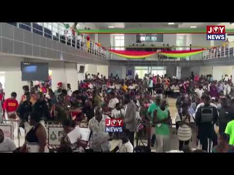 Parents and candidates with computerised school selection and placement issues gather at GNAT Hall.