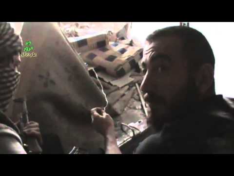 استهداف مقرات النظام في حي الموظفين بصاروخ محلي الصنع من قبل كتيبة شهداء الموظفين في دير الزور