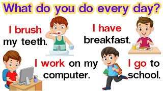 Talk about Daily Routines Sentences | Simple Present Tense | Speak Beginners Daily English