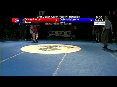 Junior Freestyle 5th 145 - Oliver Pierce (TX) vs. Gabriel Moreno (IA)