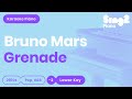 Bruno Mars - Grenade (Lower Key) Karaoke Piano