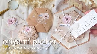 happy mail origami idea • hexagon pocket fold [easy tutorial]