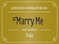 Marry Me - Train (Acoustic Guitar Karaoke Version)