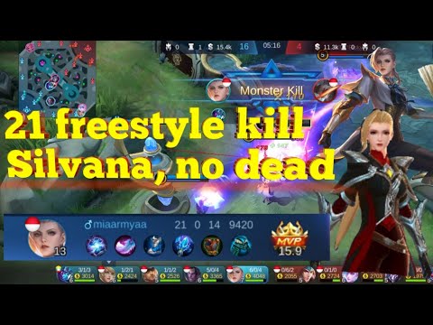 BEST FREESTYLE KILL SILVANA, 21 KILL NO DEAD  #silvana #mobilelegend