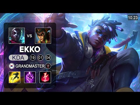 Ekko vs Cassiopeia Mid - Grandmaster KR Patch 10.23