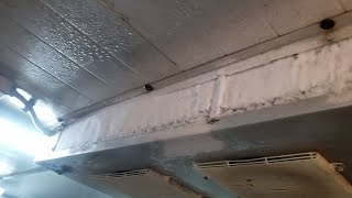 Iced-Up Walk-In Cooler Evaporator Coil