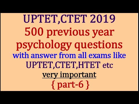 {part-6} 500 previous year V.Important psychology question for all TET exams like uptet,ctet etc. Video