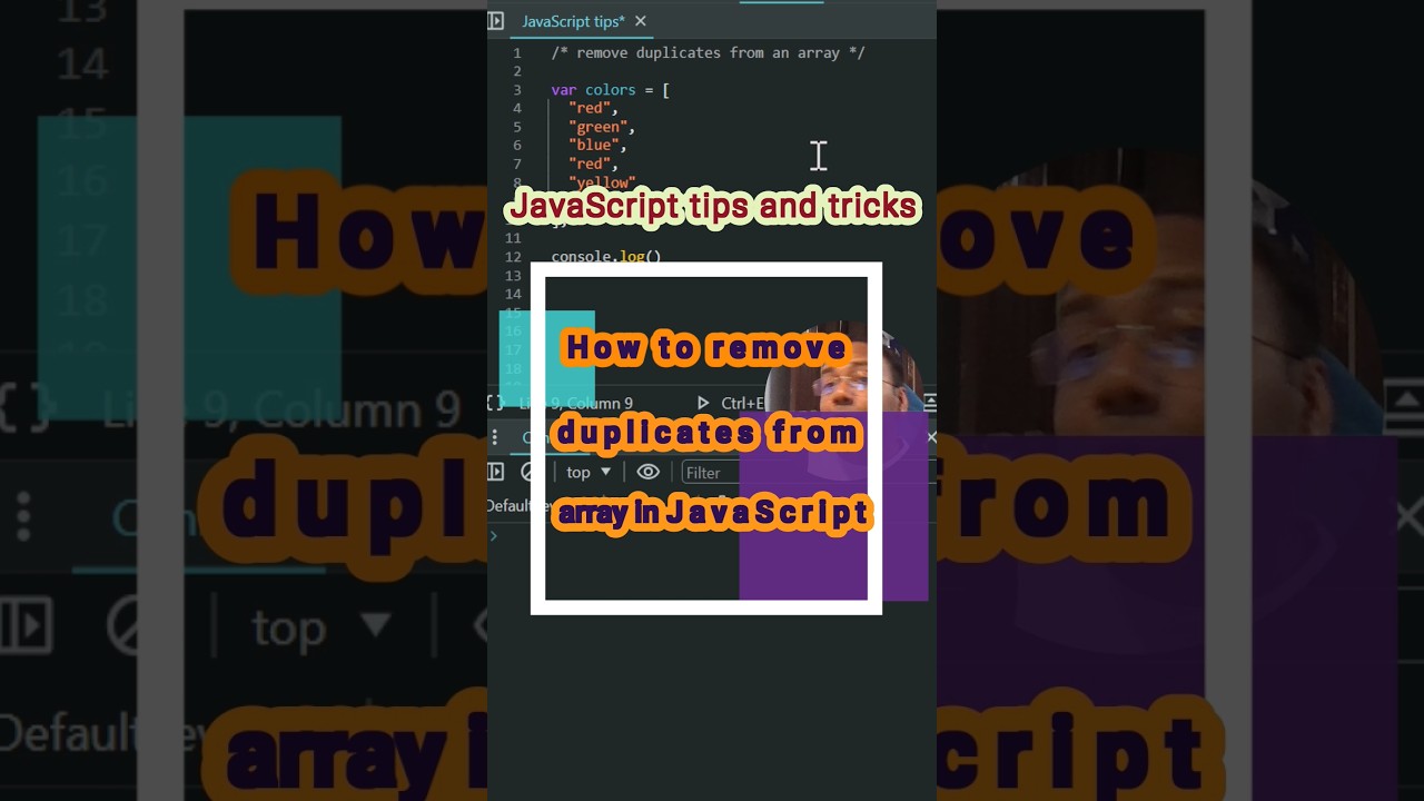 How to remove duplicate values and get a unique array in JavaScript #shorts #jsbyjs #interview