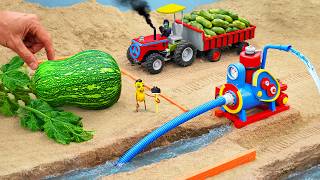TOP Most Creative DIY Water Pump | Mini Plough Blade for Winter Melon Farm | HP Mini DIY Tractor