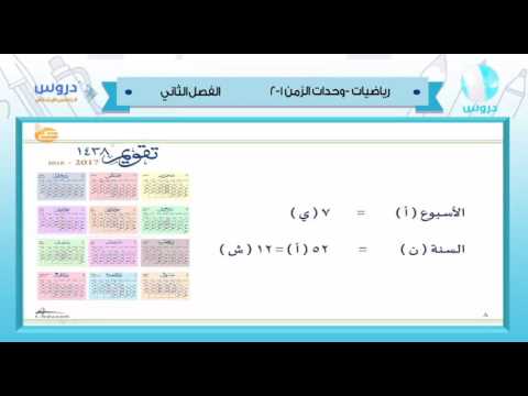 الخامس الابتدائي| الفصل الدراسي الثاني 1438/ رياضيات | وحدات الزمن1-2