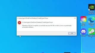 Cheat Engine fix 7.4: Operation did not complete successfully because the file contains a virus