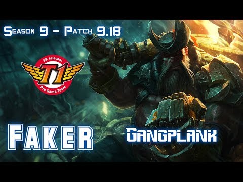 SKT T1 Faker GANGPLANK vs LEBLANC Mid - Patch 9.18 KR Ranked