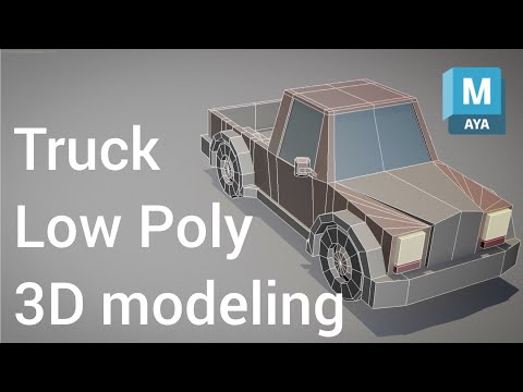 Low Poly Pickup Truck. Car 3D modeling (Autodesk Maya Tutorial)