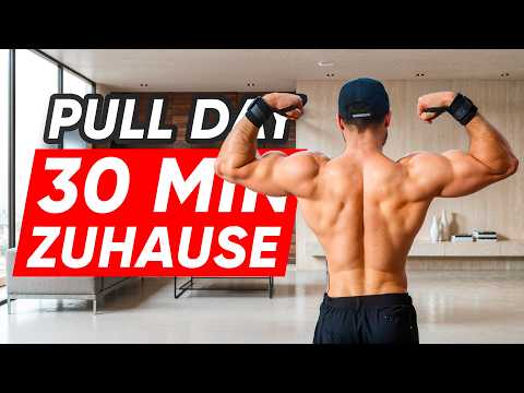 30 Min Pull Day ohne Geräte für Muskelaufbau Zuhause! Rücken, Bizeps, Hintere Schulter
