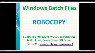 Download the video "robocopy in commands | batch file with robocopy | robocopy tutorial"
