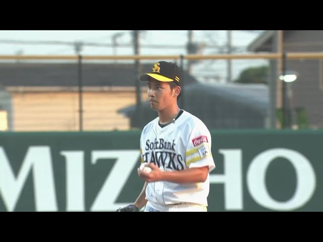 【ファーム】ホークス・大野稼頭央 落ち着いたピッチングで公式戦初奪三振は三振ゲッツー!!   2024年8月16日 福岡ソフトバンクホークス 対 阪神タイガース