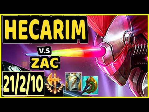 KIREI (HECARIM) vs ZAC - 21/2/10 KDA JUNGLE GAMEPLAY - EUW Ranked GRANDMASTER