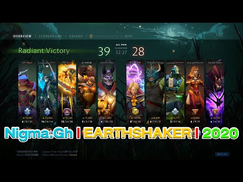 Dota2 ProPlayer - Nigma.Gh | EARTHSHAKER | 2020 | Replay