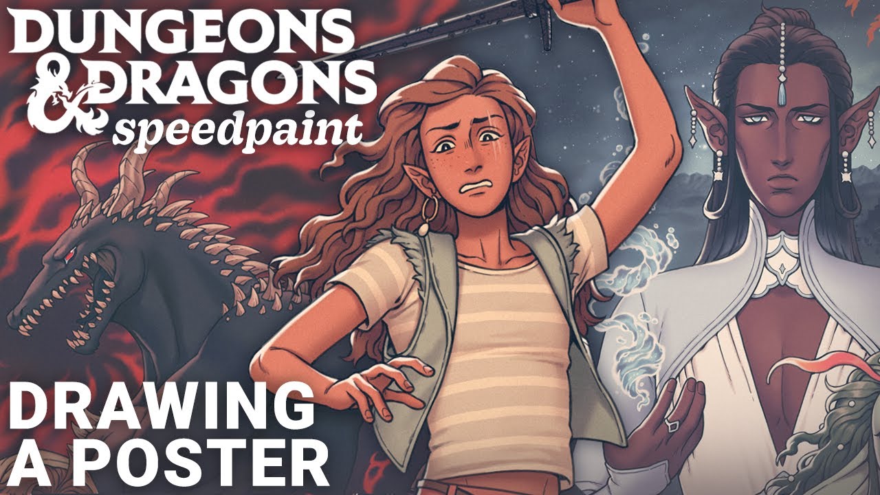 DRAWING A D&D POSTER | My first homebrew campaign! ⚓