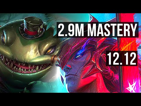 TAHM KENCH vs YONE (TOP) | 2.9M mastery, 5/1/10, 800+ games | NA Grandmaster | 12.12