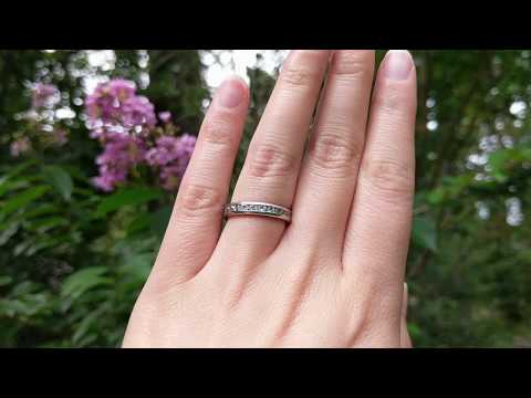 0.75 Carat Twelve Stone Channel Set Straight Wedding Ring - TwoBirch - TB-WR-0243-WG-J