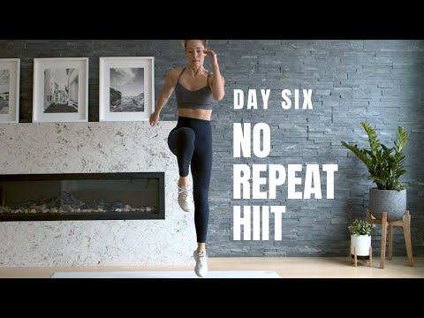 Day 6 Home Workout Challenge // Killer NO REPEAT HIIT Workout (No Equipment) thumnail