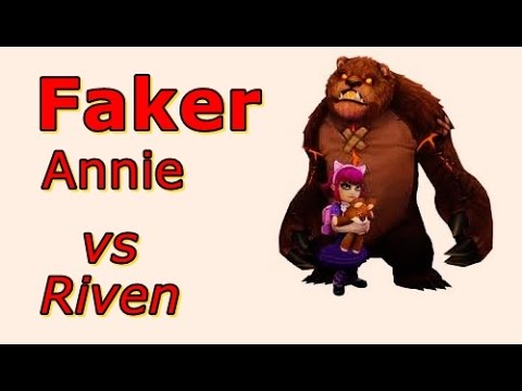 LOL Pro - Faker Annie vs Riven - Korea SoloQ - Highlights