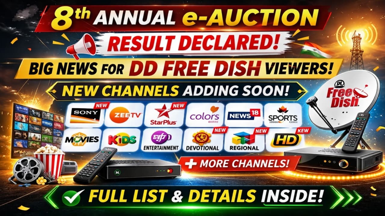 DD Free Dish 8th Annual e Auction Result 2026 | Winner Channel List Released | New Channels Update