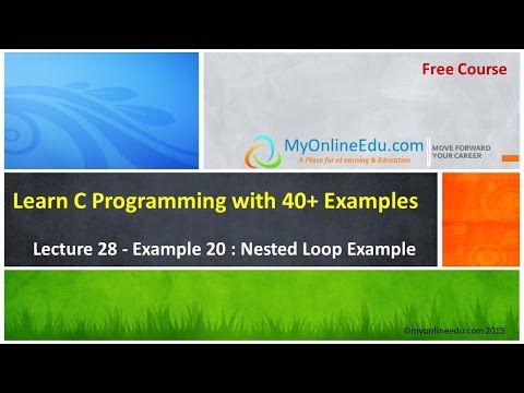 C Programming Lecture 28 Example 20 Nested Loop Example