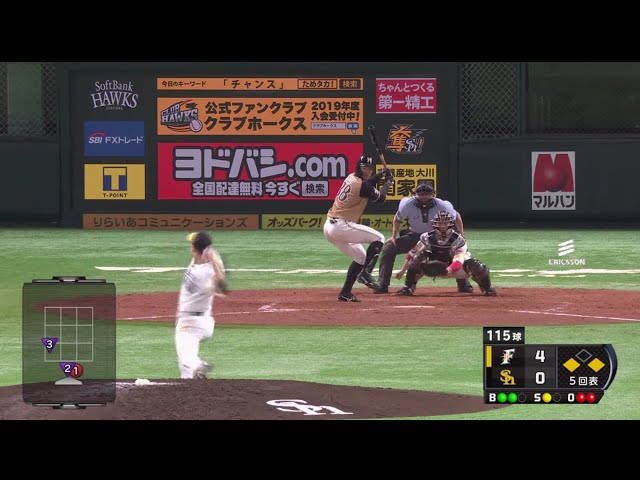 【5回表】先輩の貫禄!! ファイターズ・石井 チーム10本目となるヒットは追加点となるタイムリー!! 2019/7/15 H-F