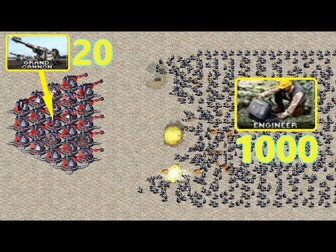 20 Grand Cannons vs 1000 Engineers - Red Alert 2