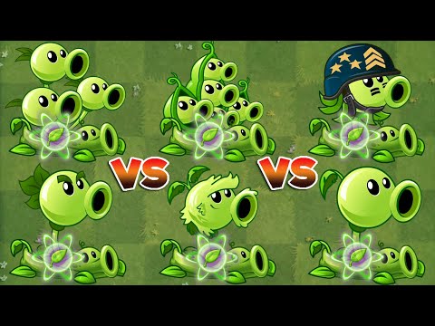 PvZ 2-Challenge-All Peashooter& Other Plants + Vine Who Can Kill Team Zombies With 1 Plant food?