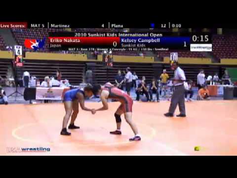 Sunkist Open - Women's Freestyle - 59kg Semifinal - Eriko Nakata vs. Kelsey Campbell