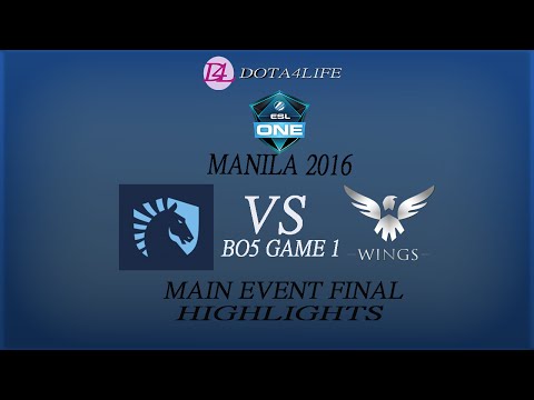 Dota2 ESL one manila 2016(Main Event Final): Team Liquid vs Wings game 1 Highlights