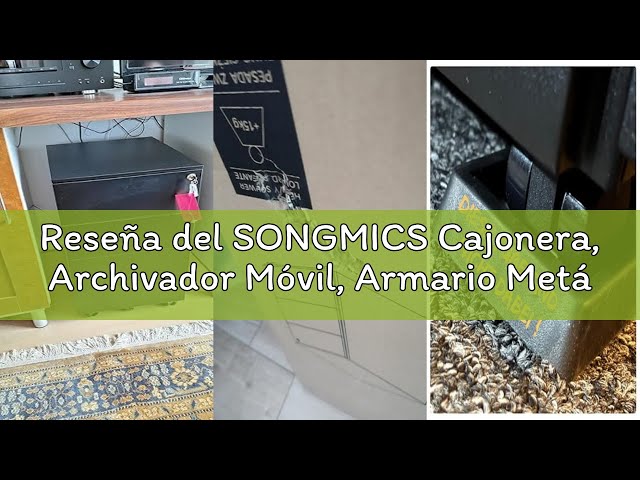 Vídeo relacionado con SONGMICS Archivador Móvil de 3 Cajones, Cajonera de Oficina de Metal, Acero, 3 Cajones con Cerradura, Mueble con Ruedas para Impresora, 39 x 50 x 62 cm, Blanco Mate OFC033W101